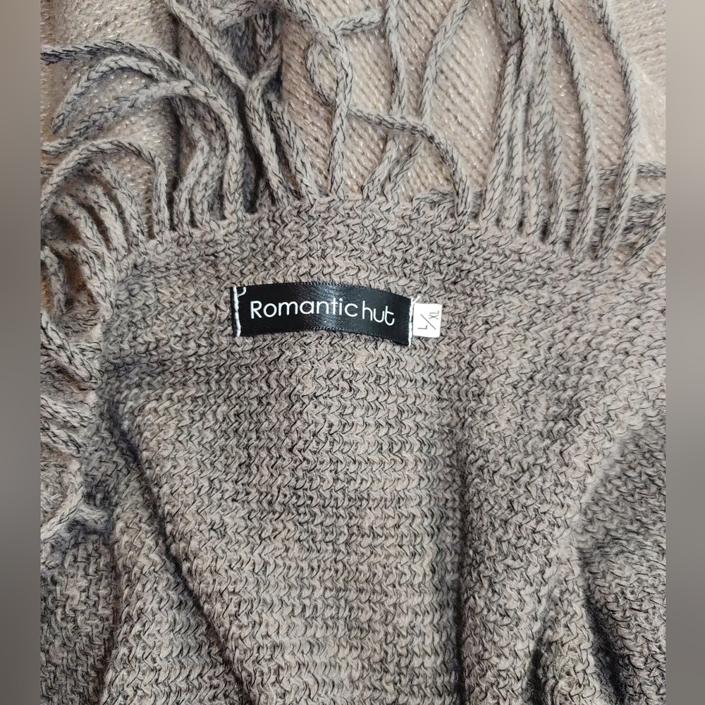 Fringe Poncho/Ruana Sweater - Picture 7 of 9